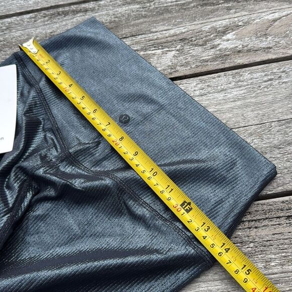 Lululemon Align High-Rise Ribbed Pant 25" Shine Foil Black Night SIZE 8 NWT - Picture 5 of 8